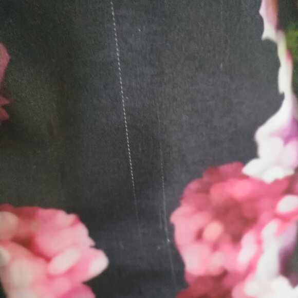 Pink Tartan Floral Panel Black Merino Wool Cardigan - Picture 8 of 12